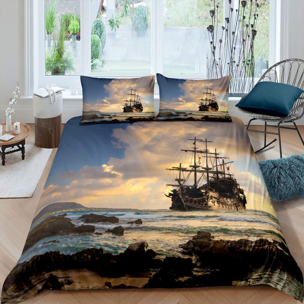 Black Pearl pirate duvet cover