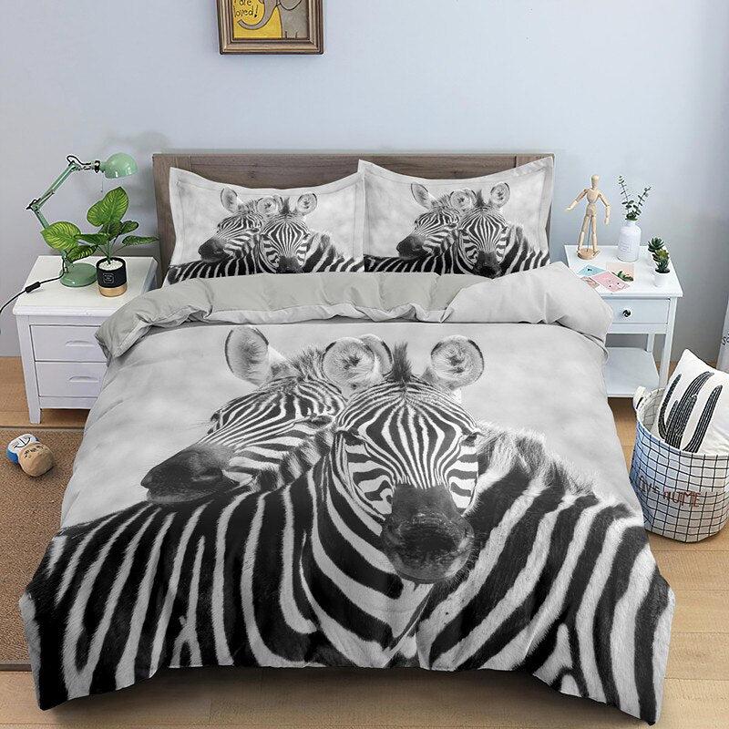 Black and white zebra duvet cover