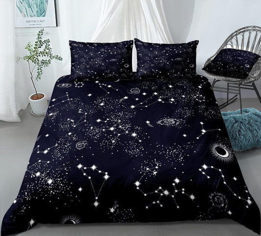 Black space duvet cover