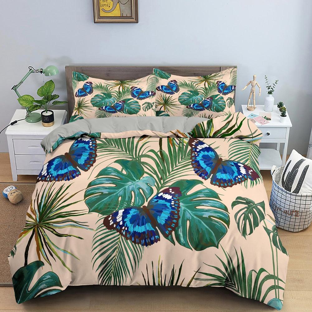 Butterfly tropical duvet cover