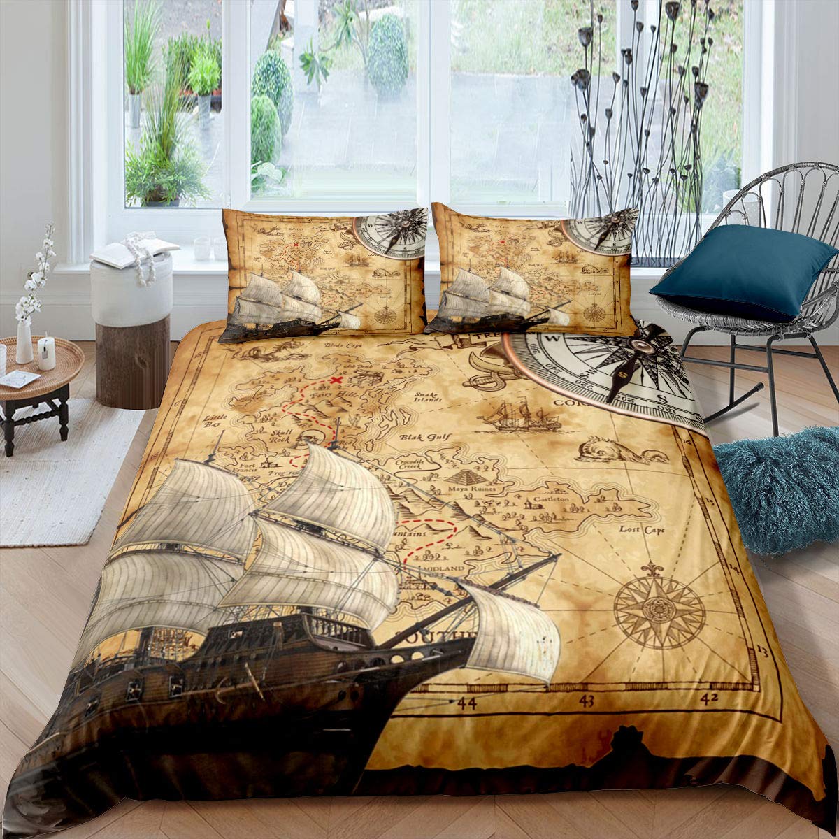 Caribbean pirate duvet cover