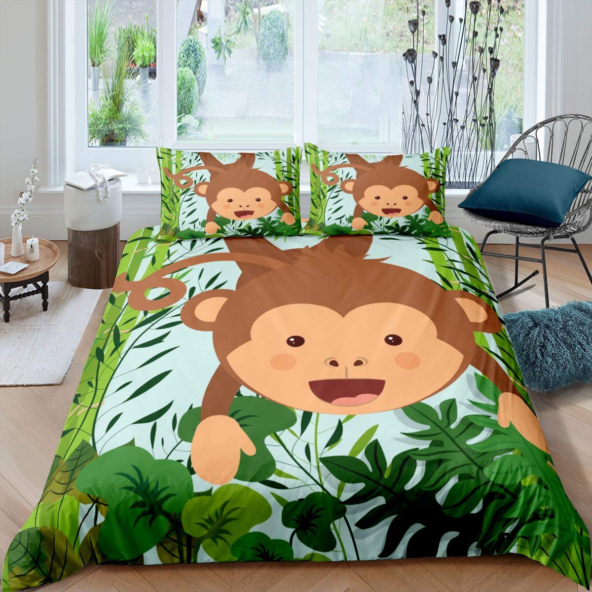 Children monkey duvet cover