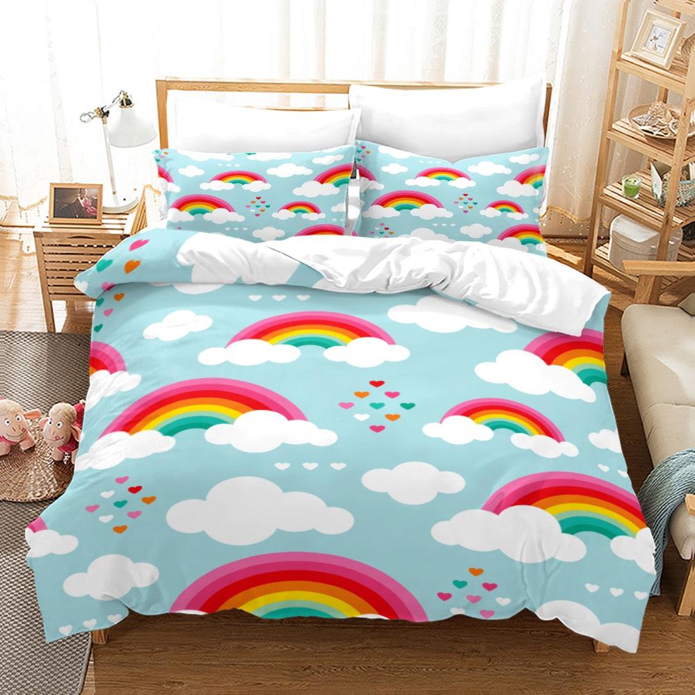 Children's rainbow duvet cover