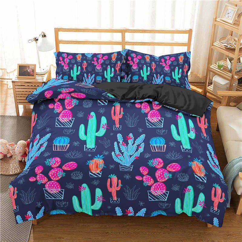 Colorful cactus duvet cover