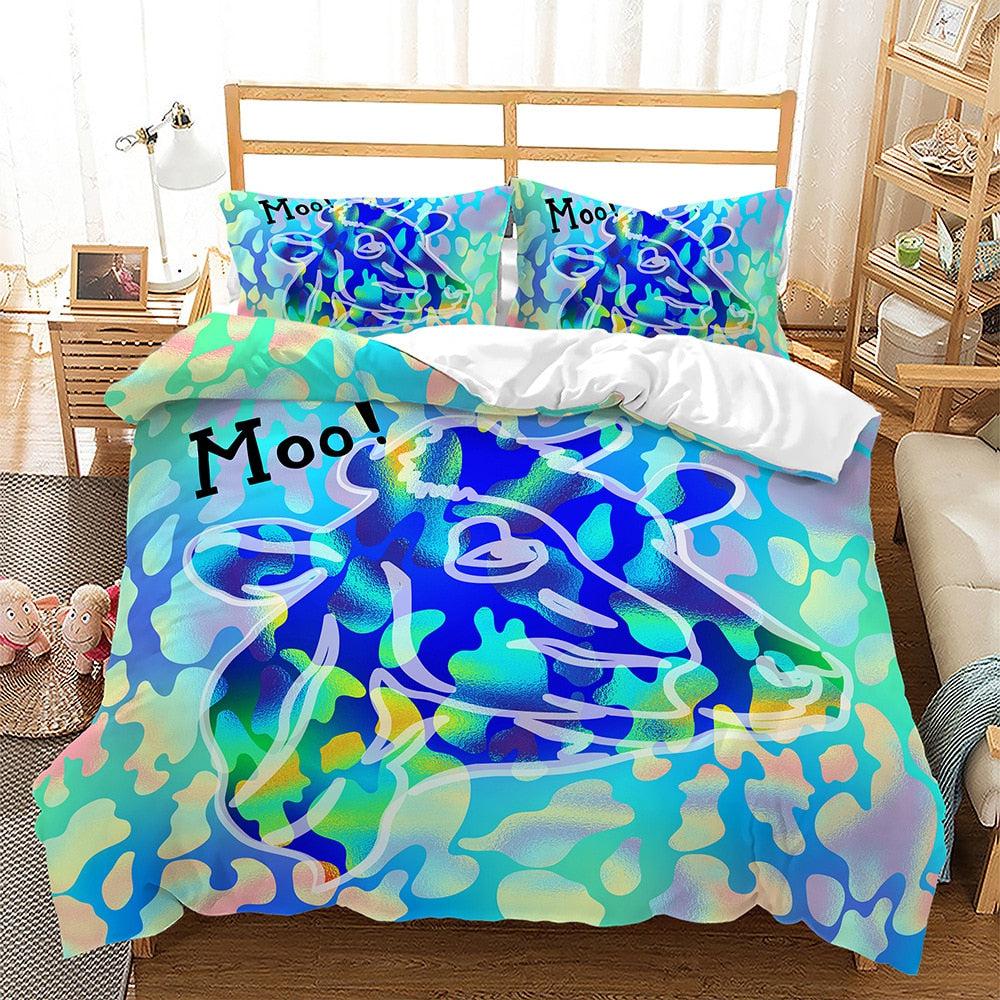 Cow printed duvet cover