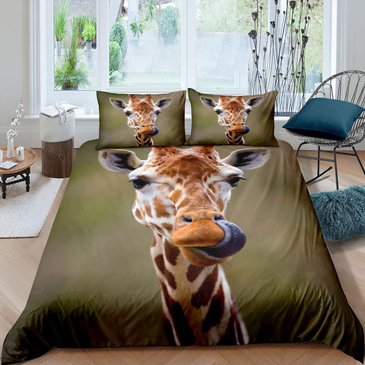 Cute giraffe duvet cover