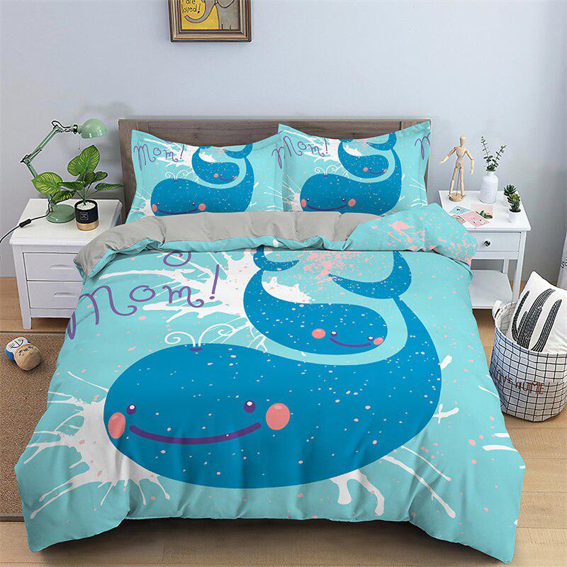 Cute whale duvet cover