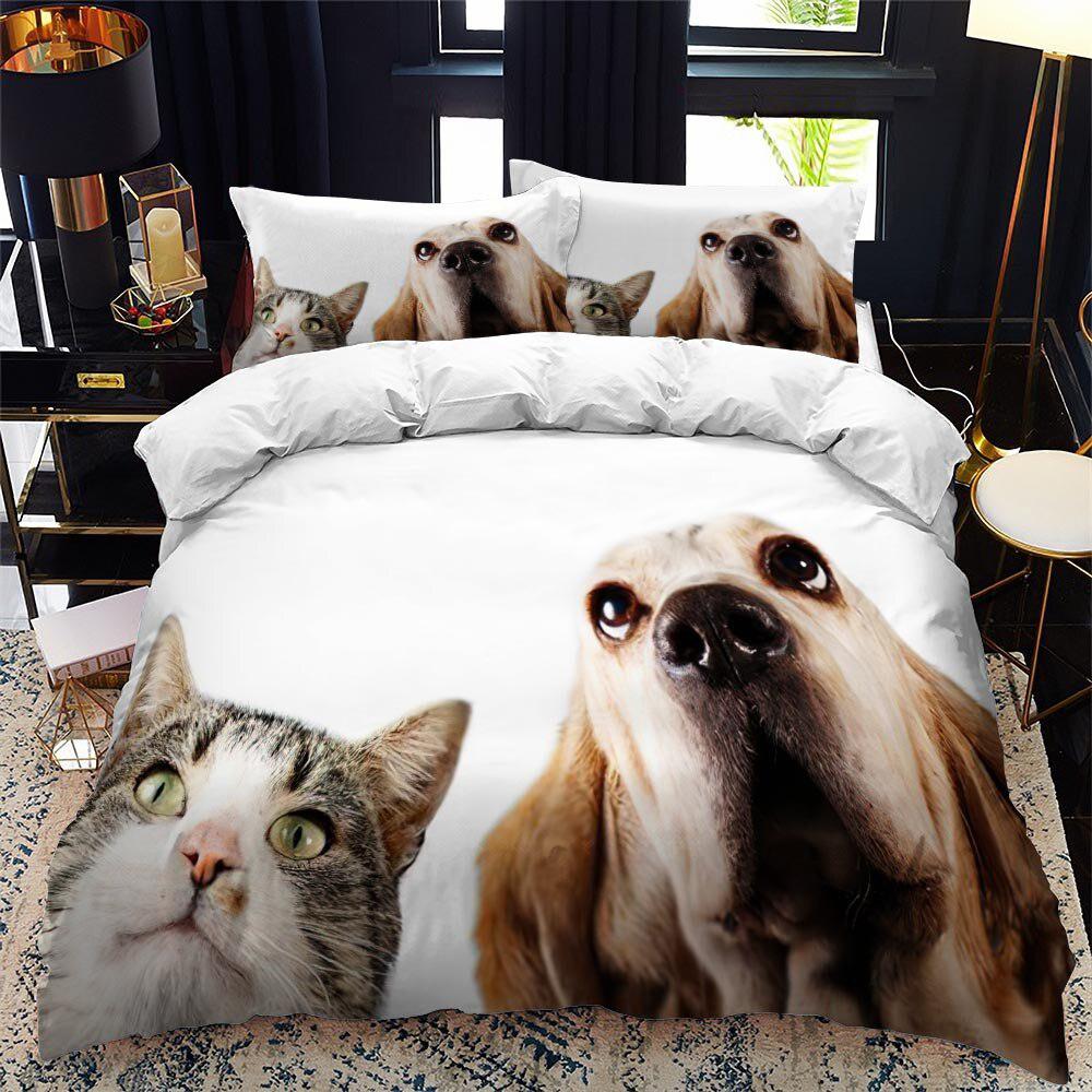Dog bed set with cat