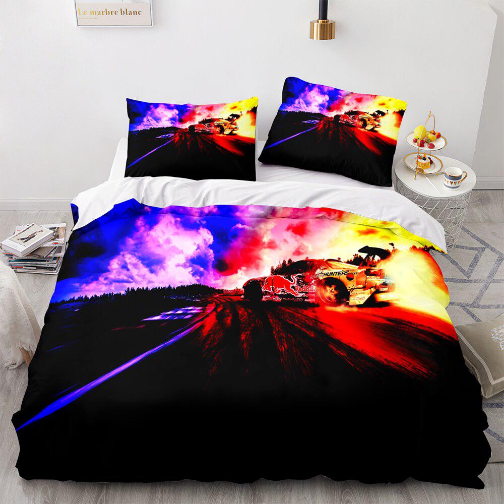 Drift car duvet cover