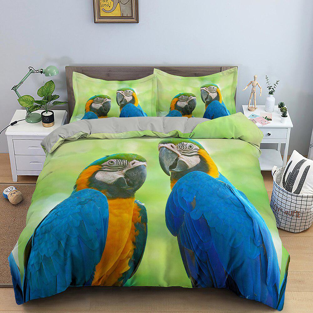 Duvet cover couple parrot