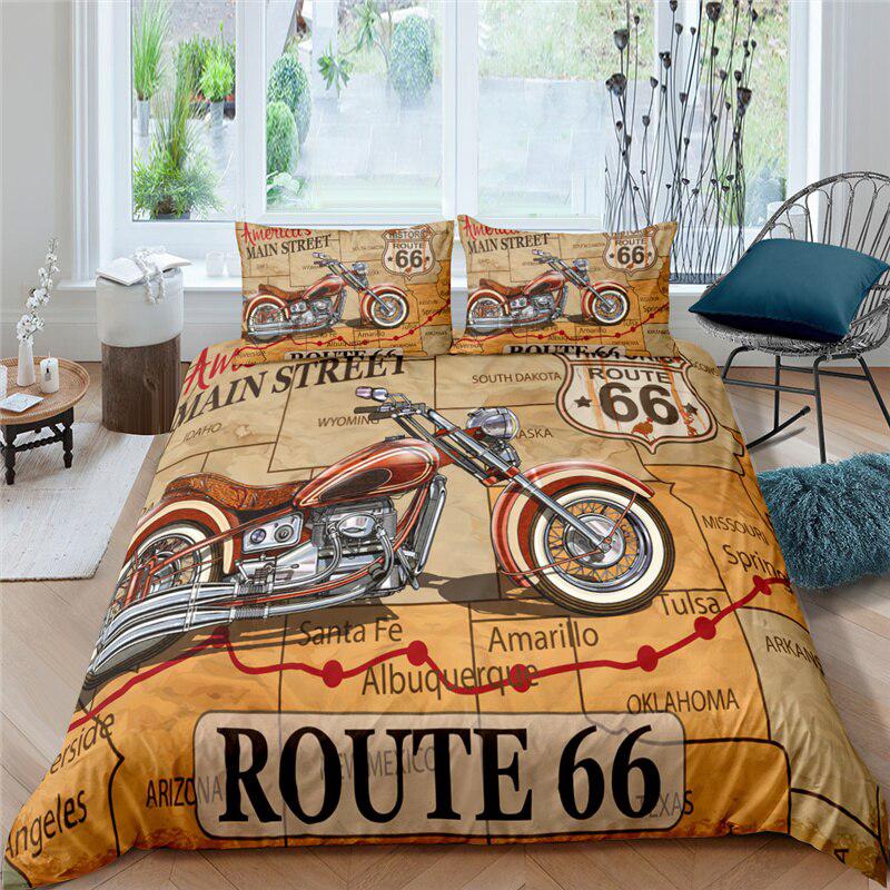 Duvet cover route 66 motorcycle