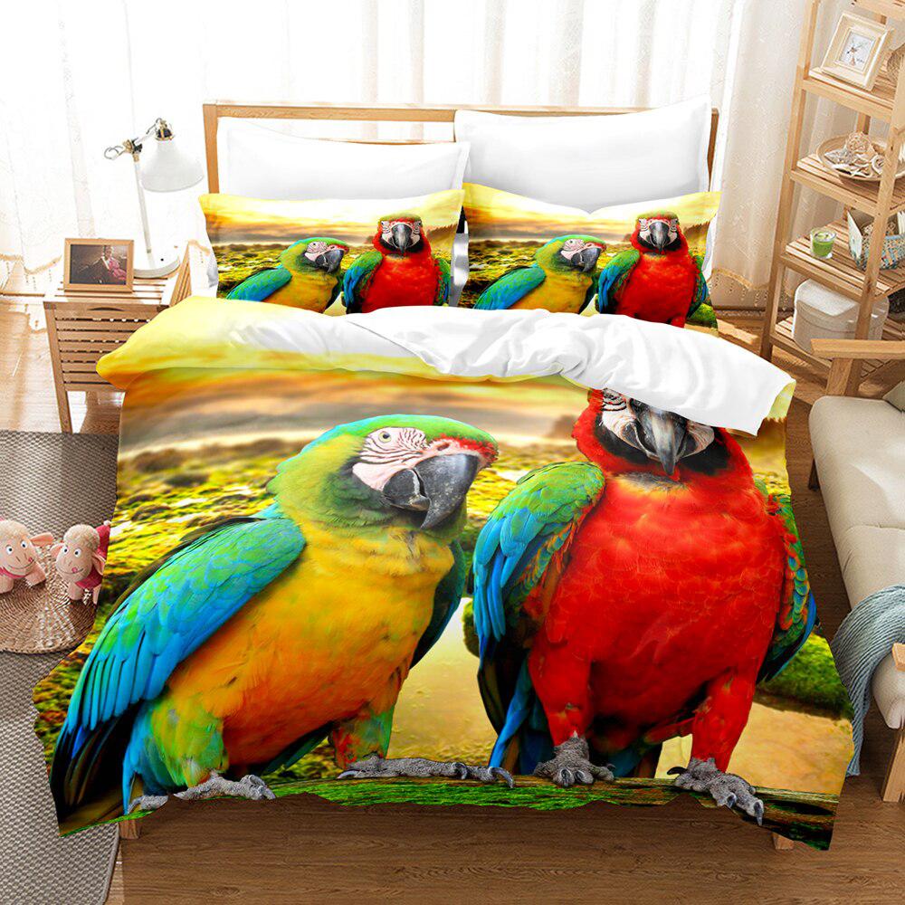 Duvet cover wild parrots
