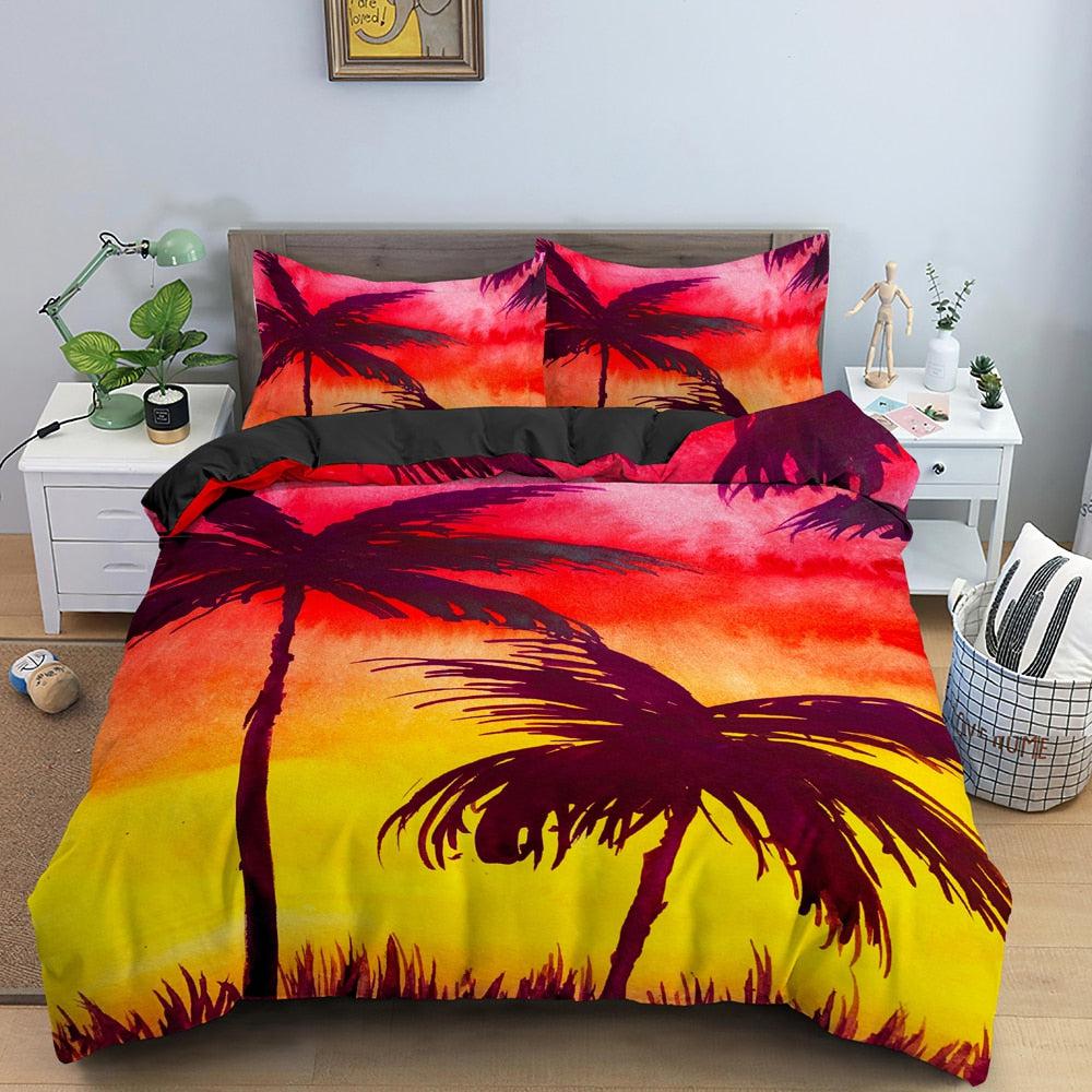 Evening palm duvet cover