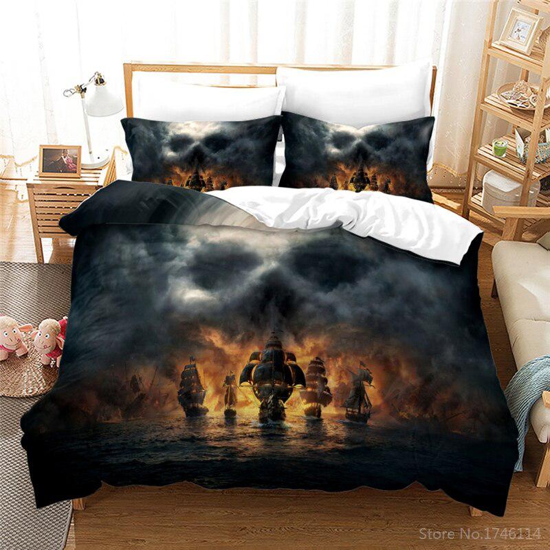 Fire pirate duvet cover