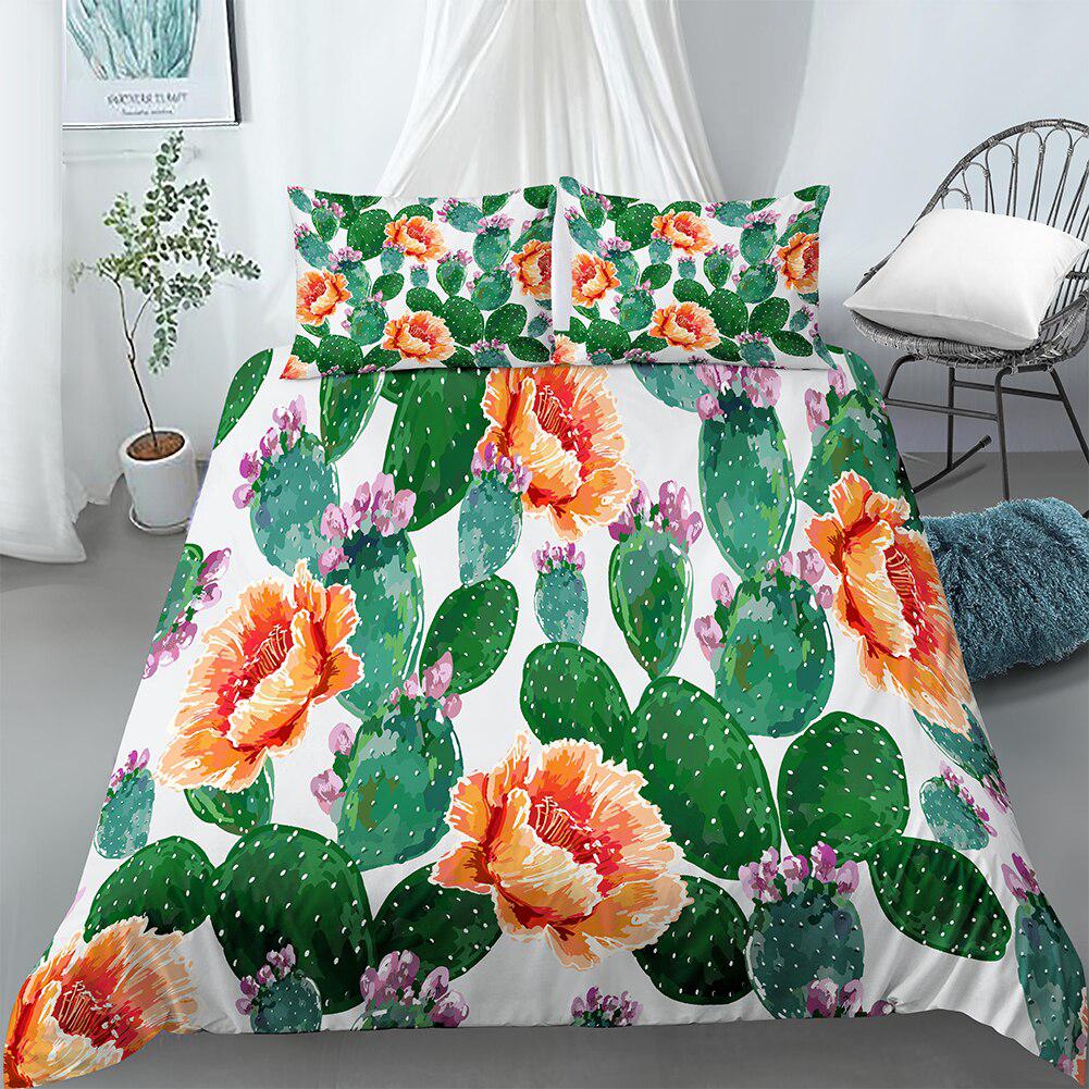 Flower cactus duvet cover