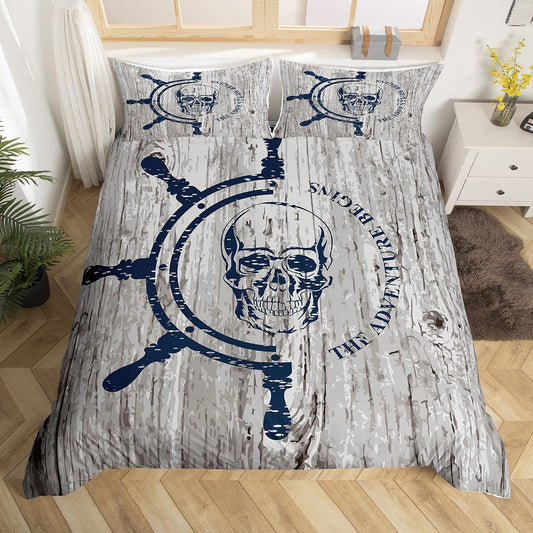 Flying duvet cover of a pirate boat