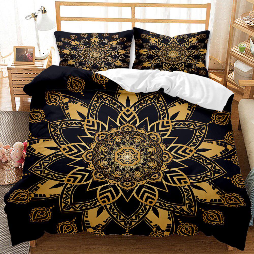 Golden motif duvet cover