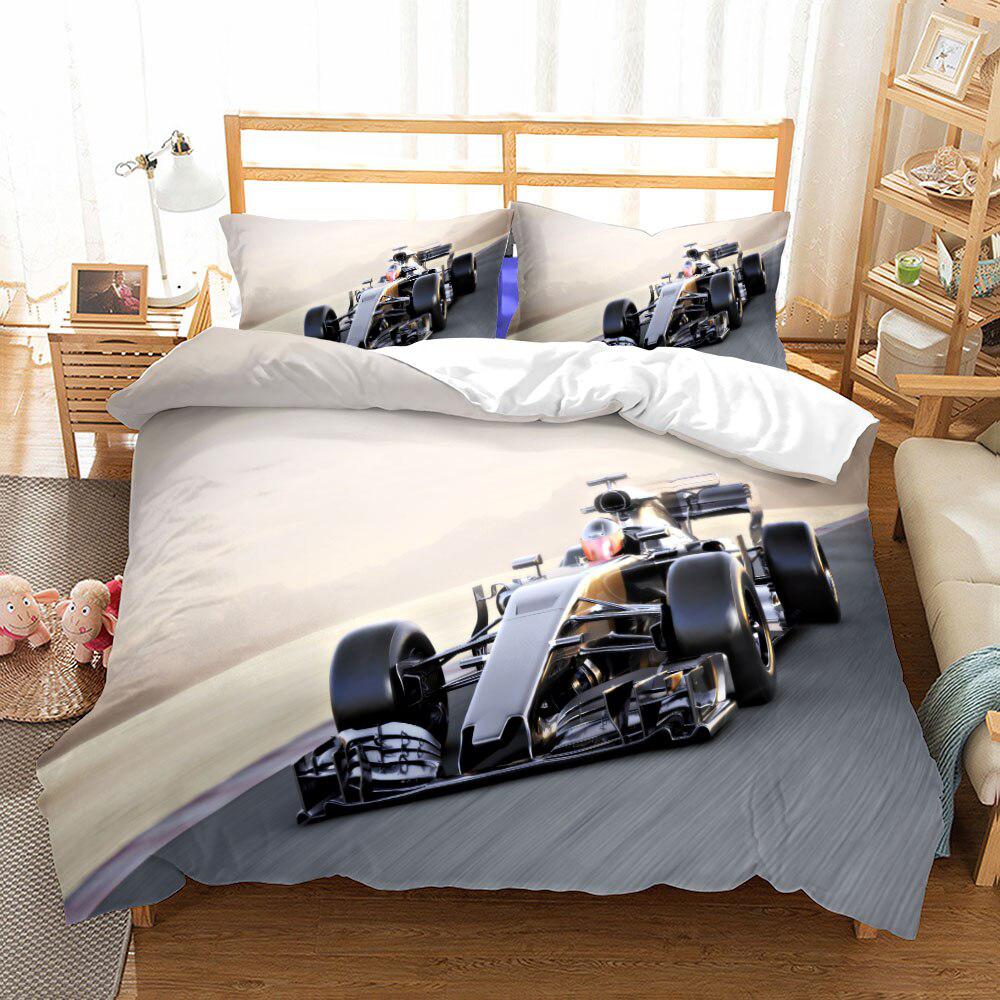 Gray Formula 1 duvet cover