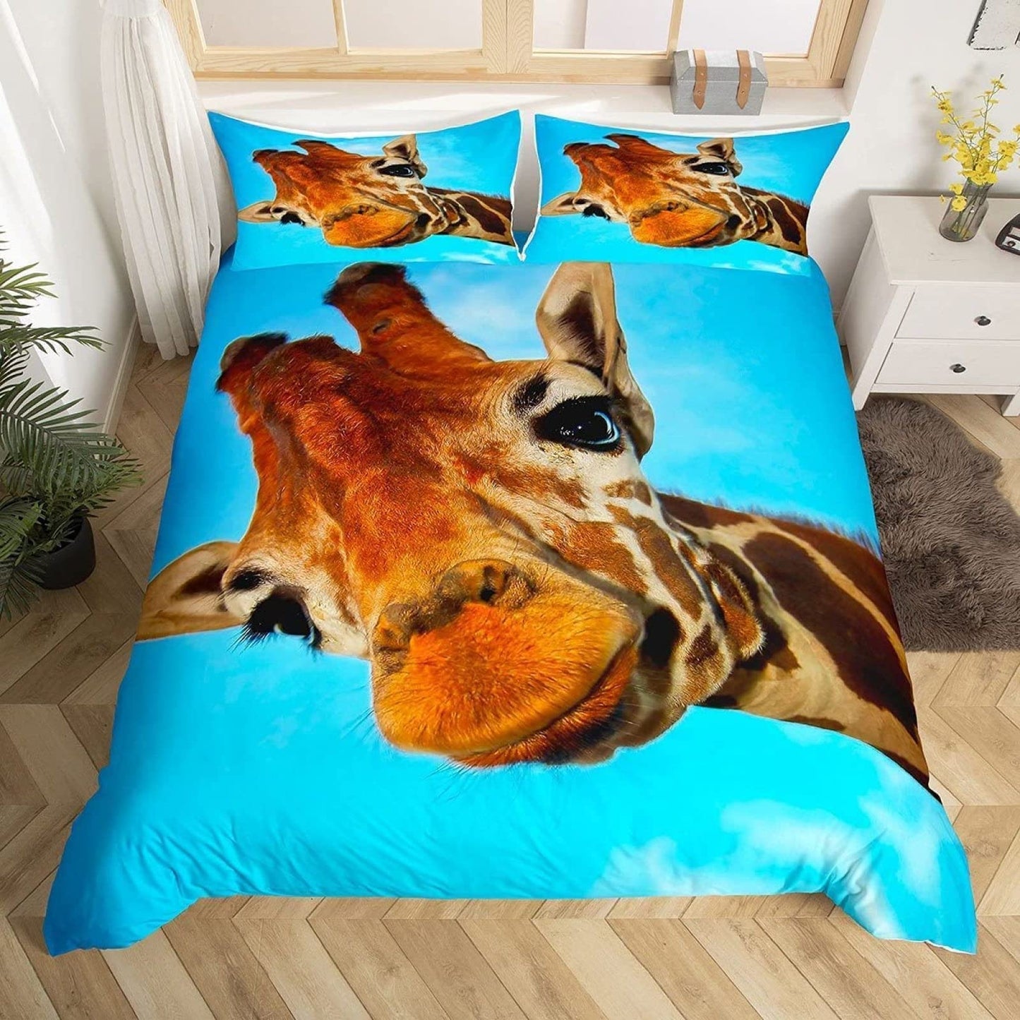 Head giraffe duvet cover