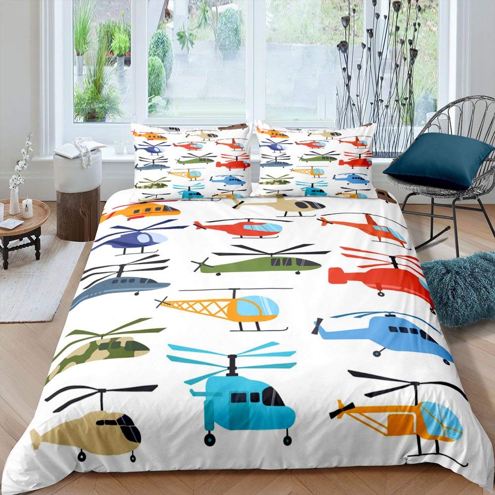 Helicopter plane duvet cover