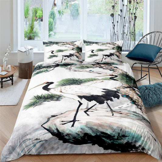 Japanese crane duvet cover