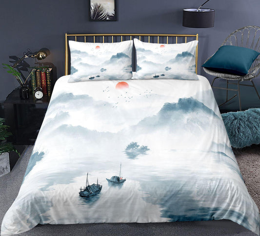 Japanese duvet cover boats