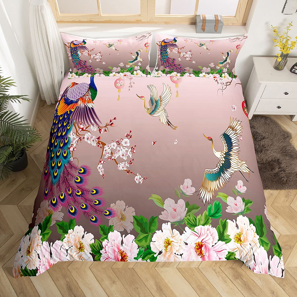 Japanese peacock duvet cover