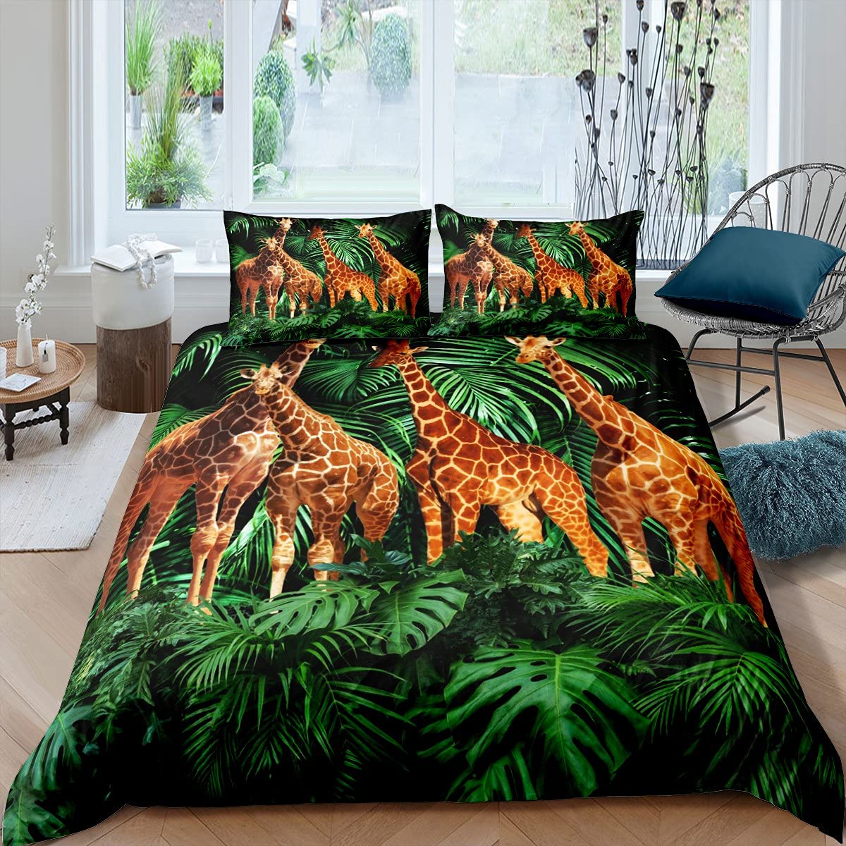 Jungle giraffe duvet cover