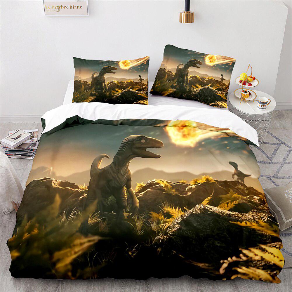 Meteorite dinosaur duvet cover