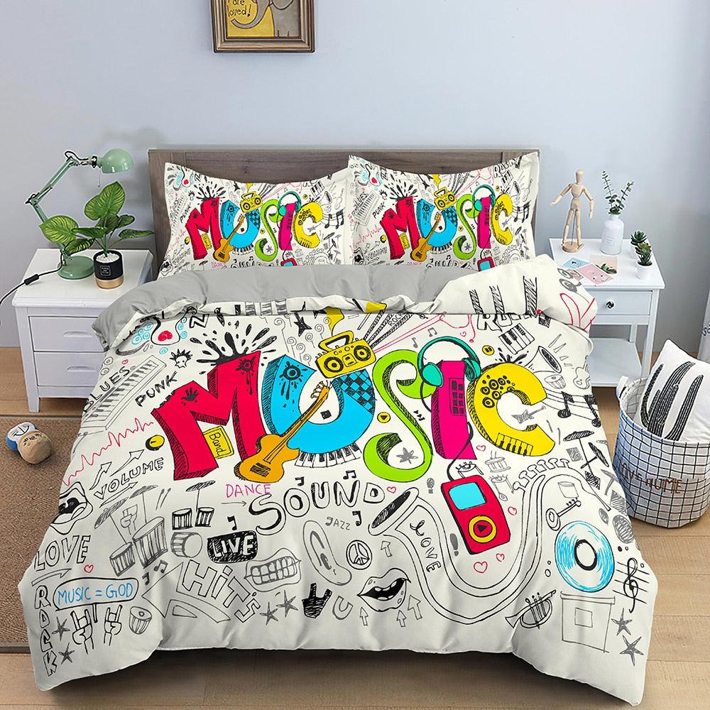 Music motif duvet cover