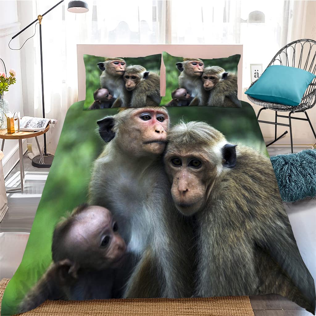 Natural monkey duvet cover