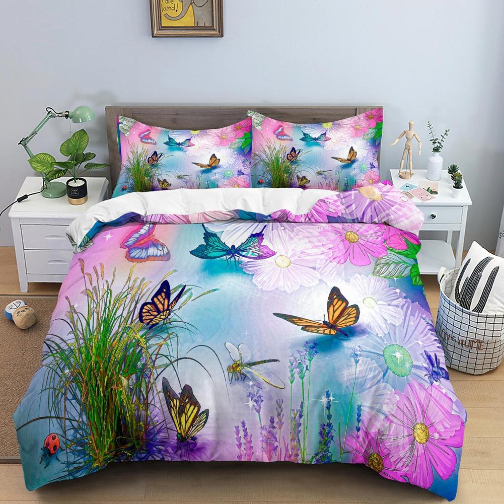 Nature butterfly duvet cover