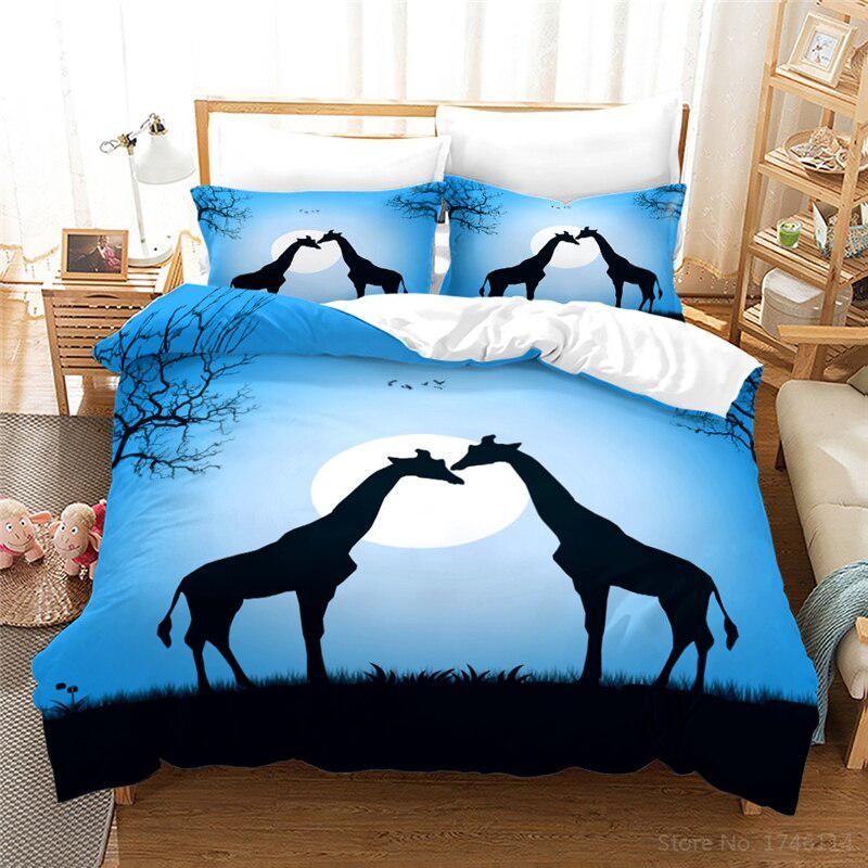 Night giraffe duvet cover