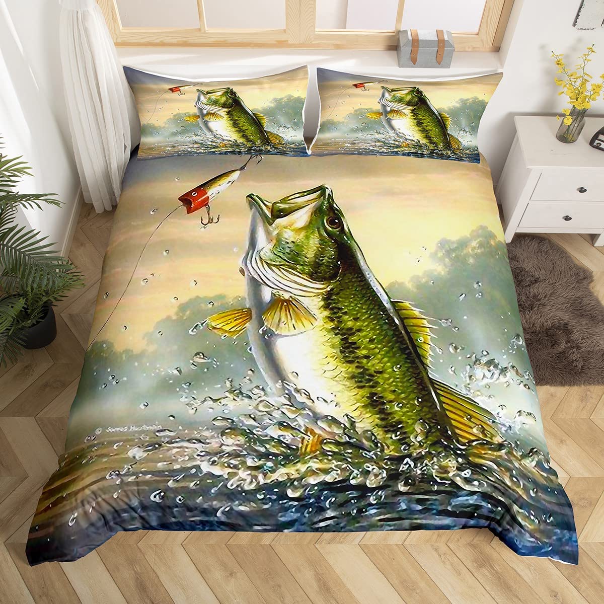 Pike fishing duvet cover