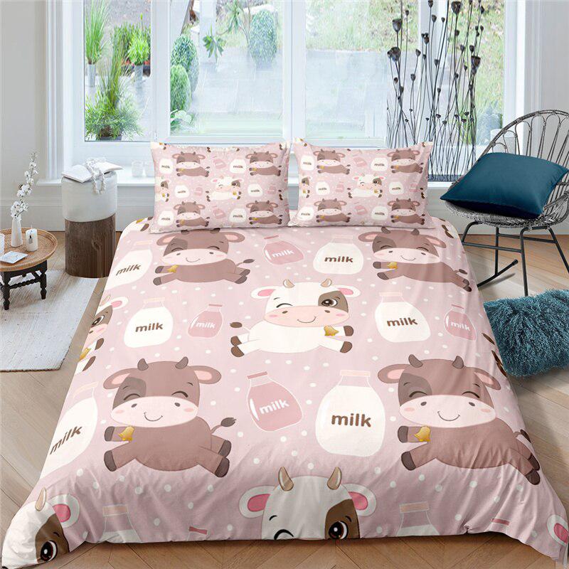 Pink cow's duvet cover