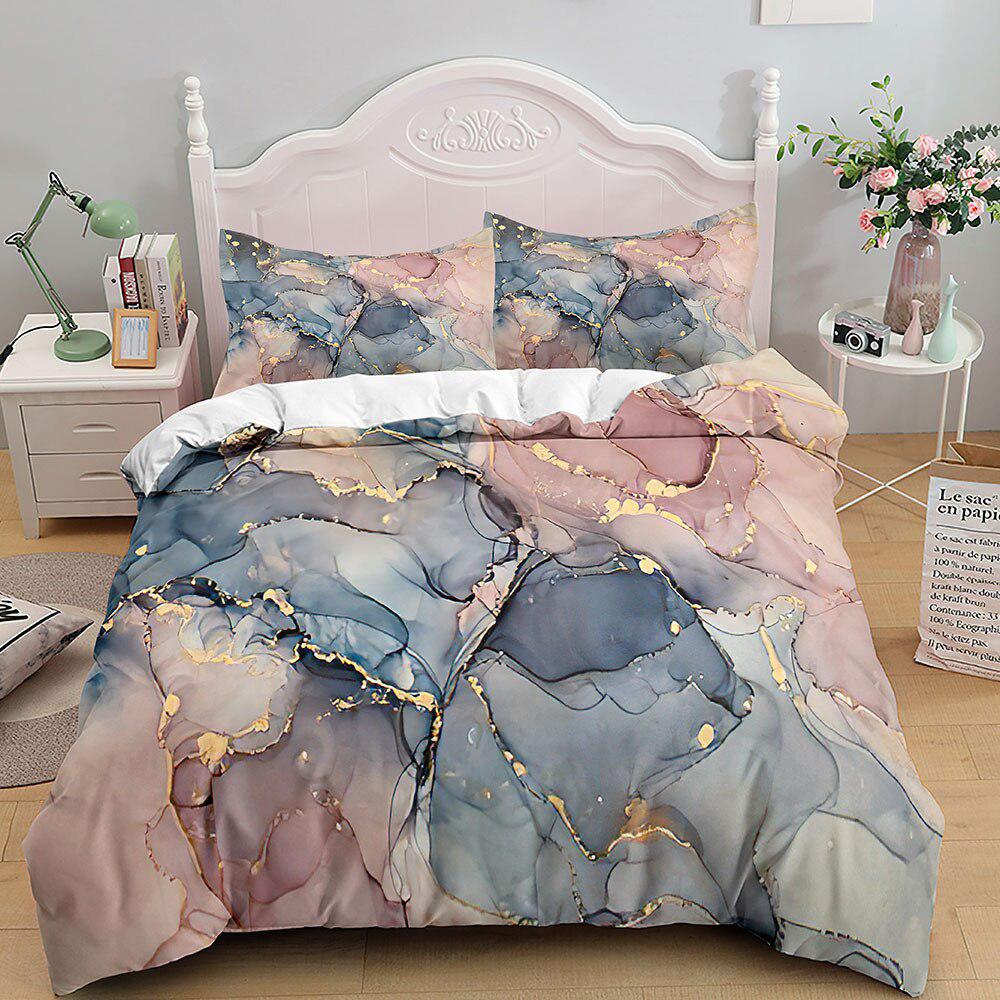 Pink marble duvet cover