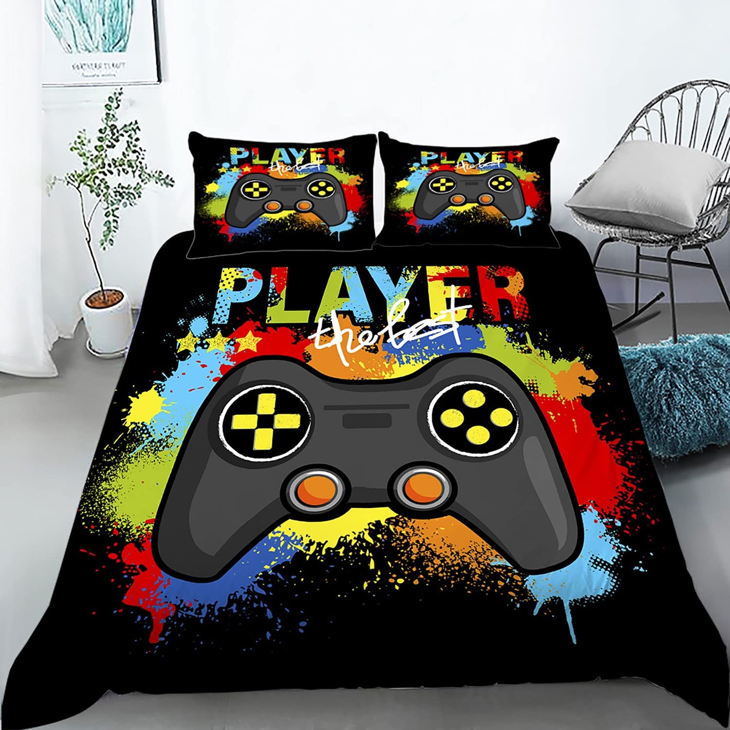 Player gaming duvet cover