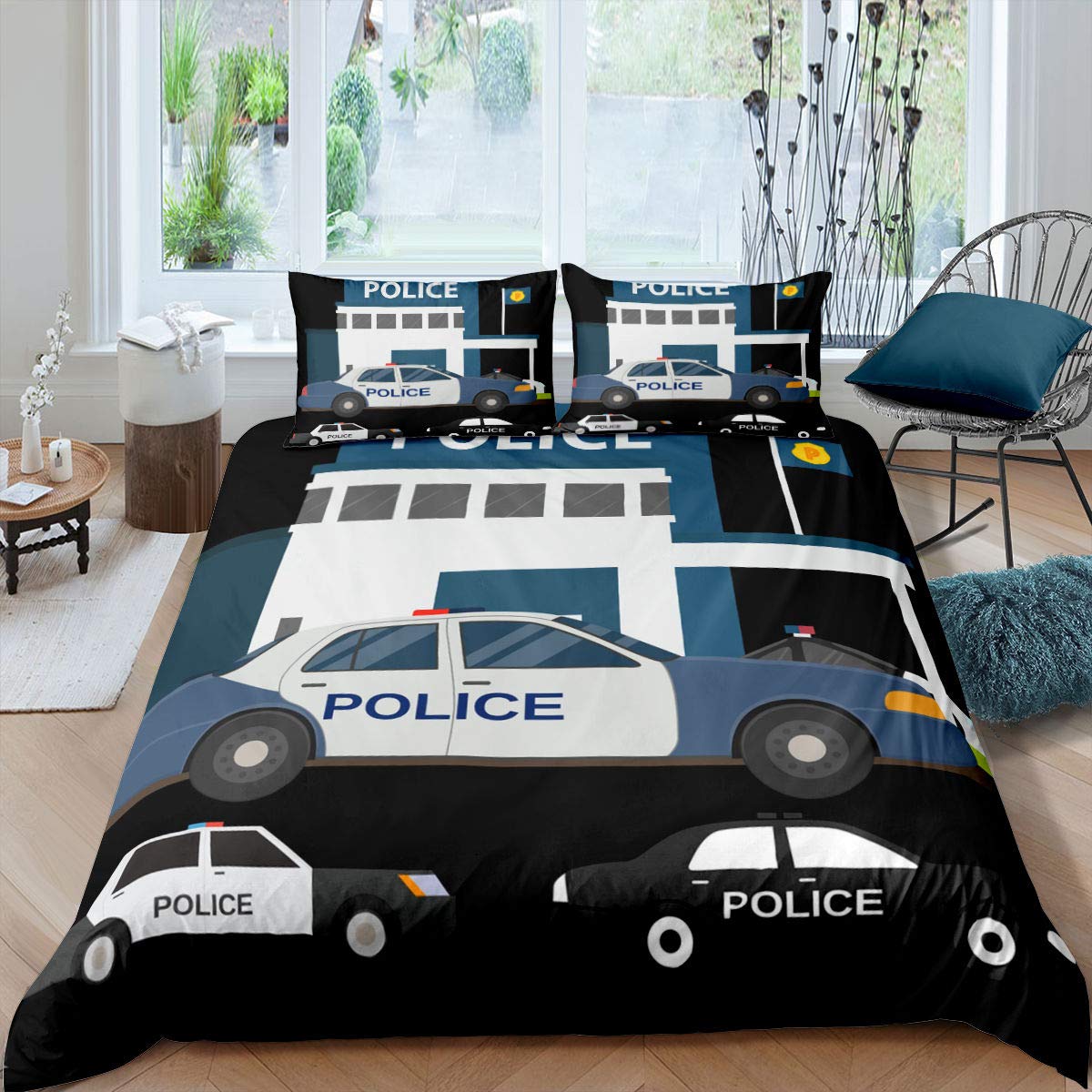 Police vehicle duvet cover