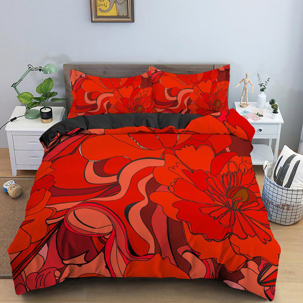 Red cacti duvet cover