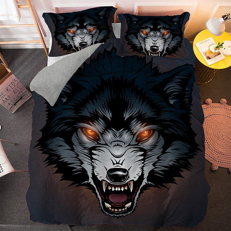 Angry wolf duvet cover