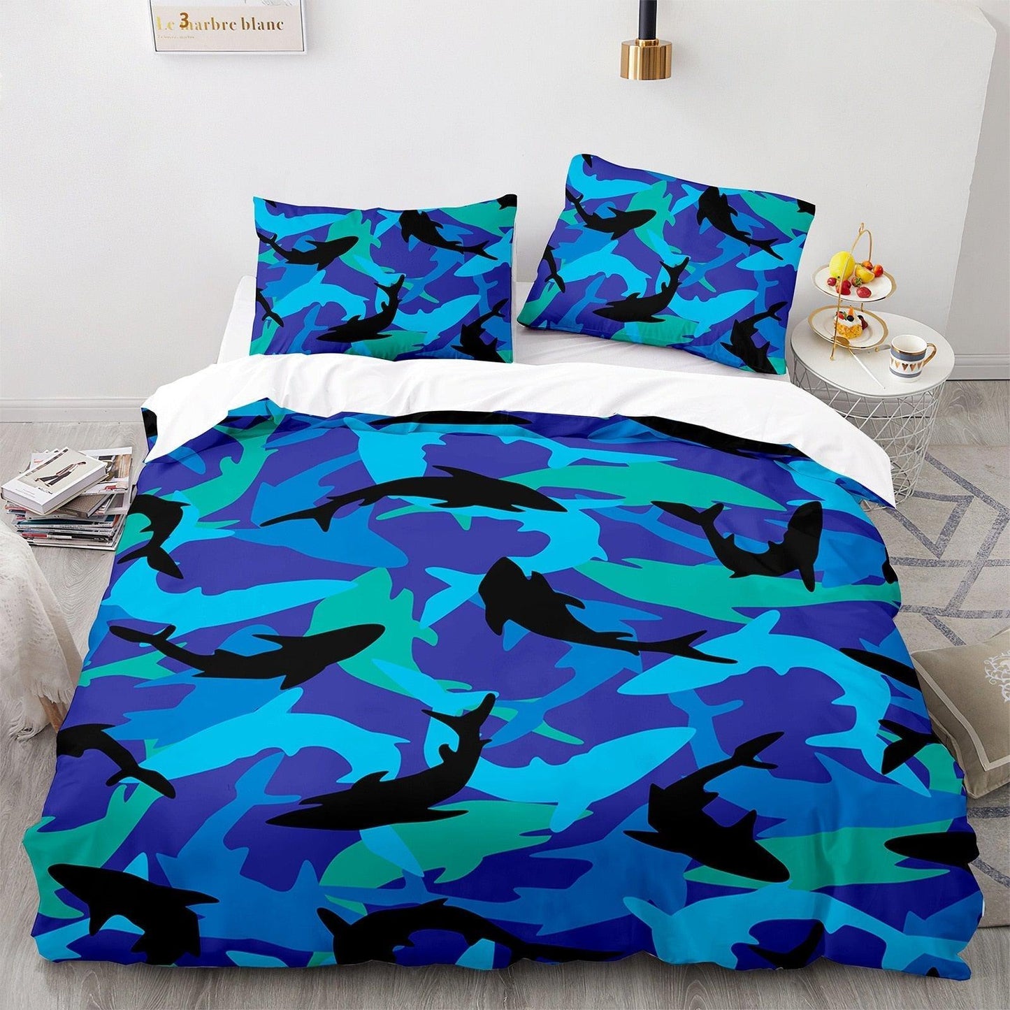 Shark duvet cover drawing