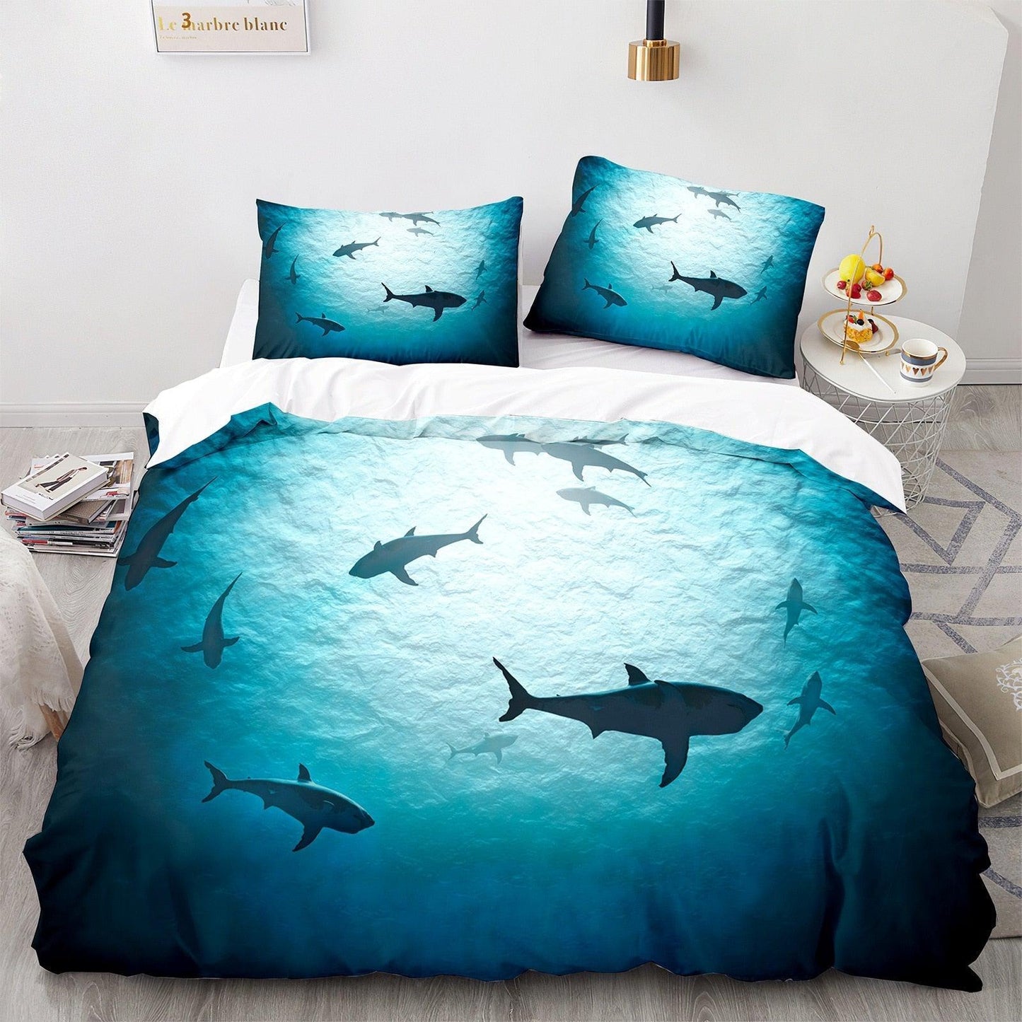 Ship shark duvet cover