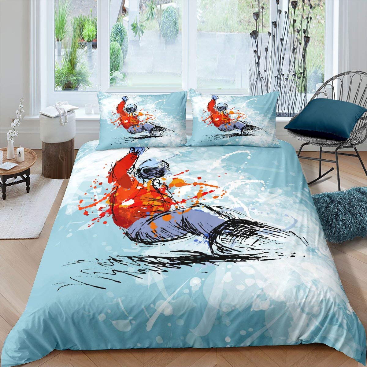 Skiing duvet cover feeling