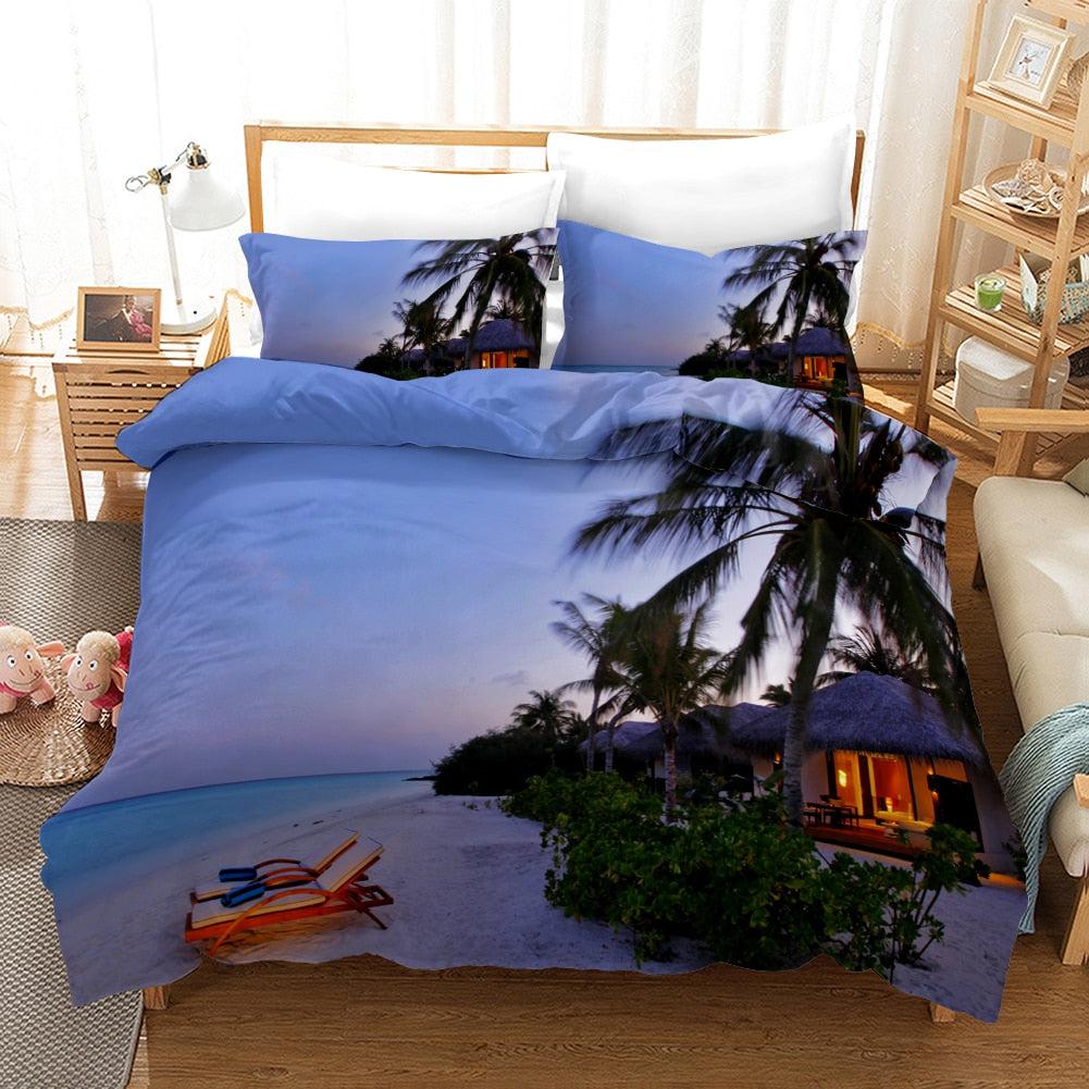 Summer Holiday Palm Duvet Cover