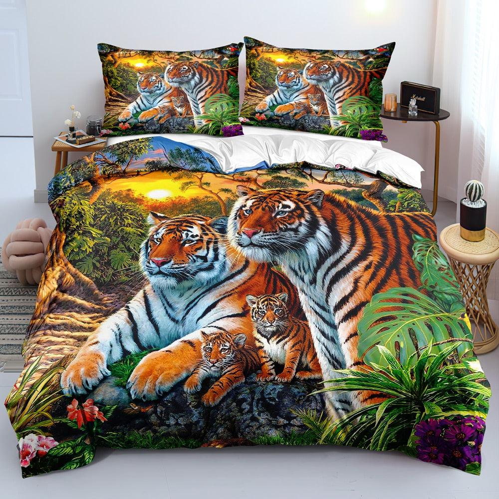 Tiger family duvet cover