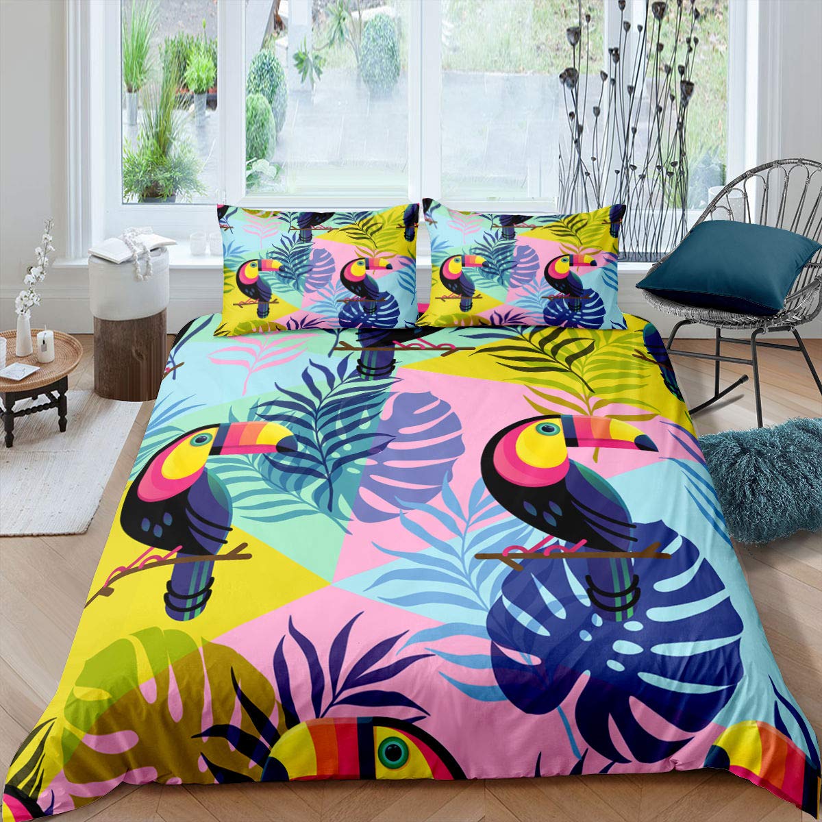 Toucan parrot duvet cover