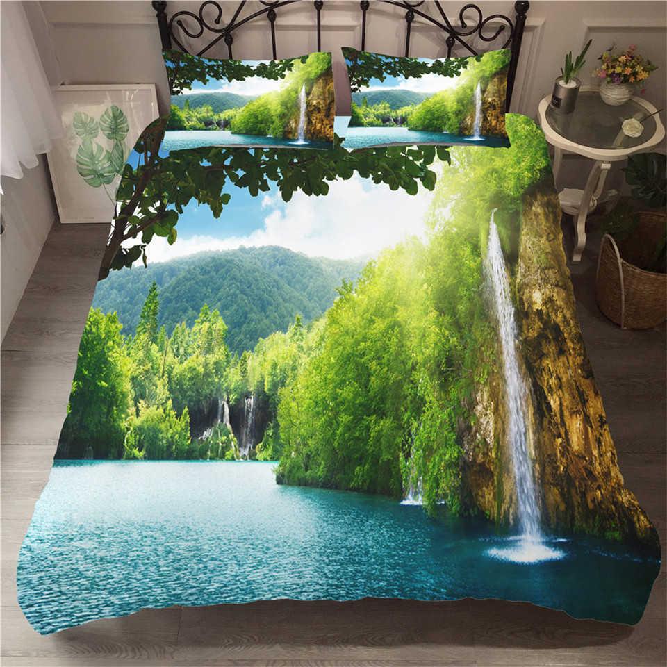 Tropical lake duvet cover