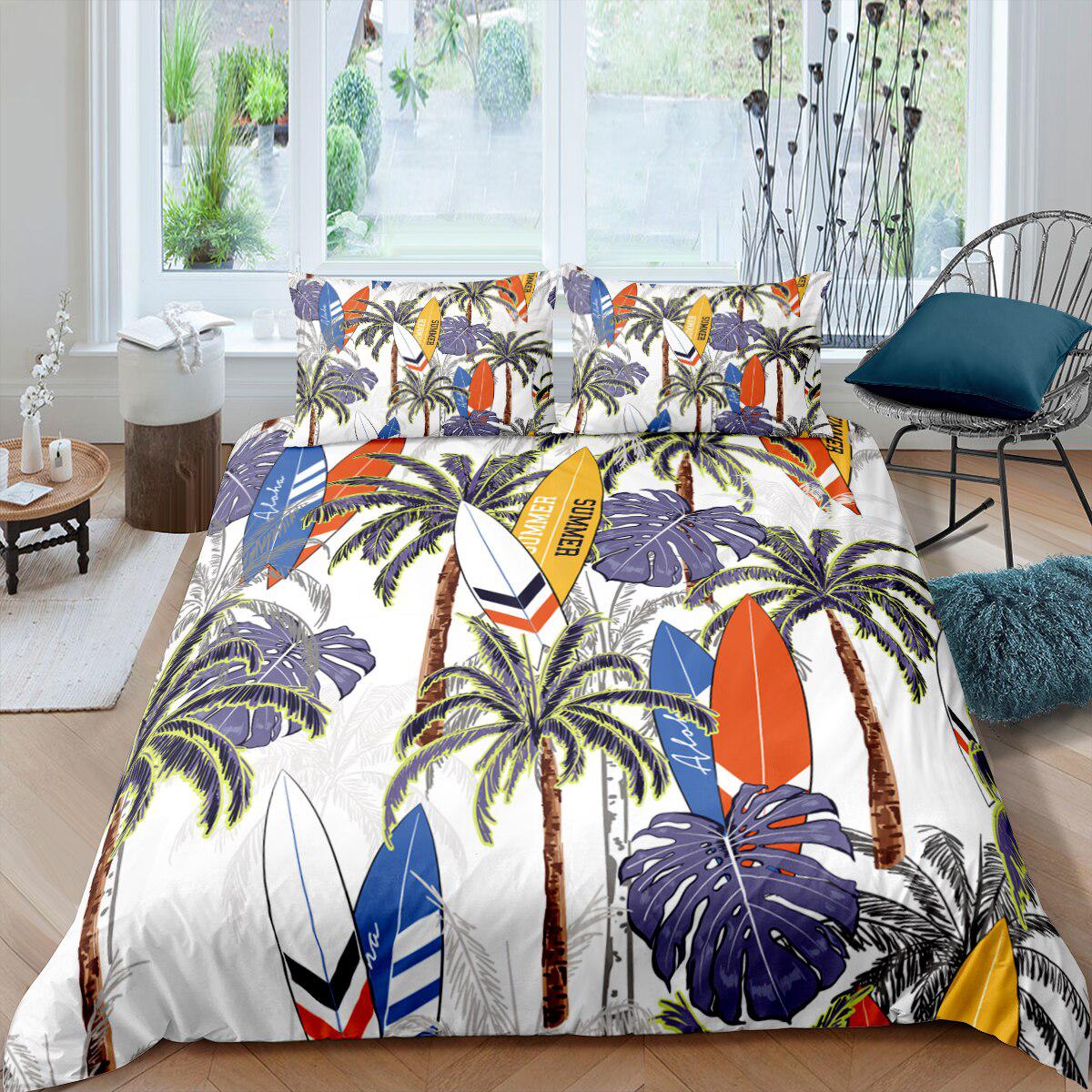 Tropical surf duvet cover