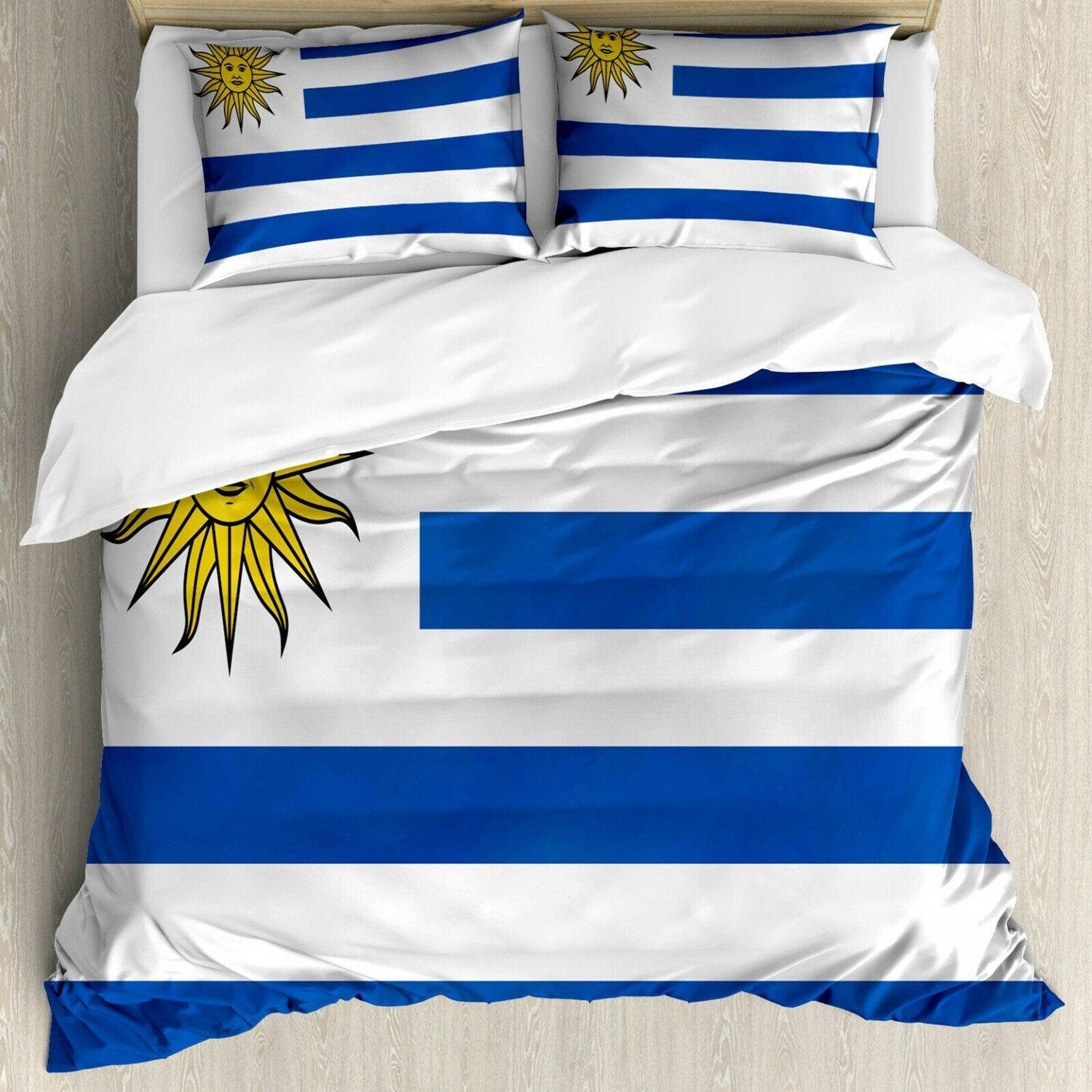 Uruguay flag duvet cover