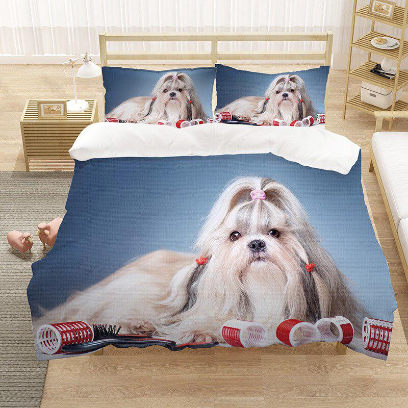 White Hairy Dog Duvet Cover